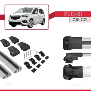 Opel Combo (E) 2019-2022 Arası ile uyumlu ACE-1 Ara Atkı Tavan Barı GRİ thumb 5