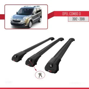 Opel Combo (D) 2012-2018 Arası ile uyumlu ACE-1 Ara Atkı Tavan Barı SİYAH 3 ADET BAR thumb 4