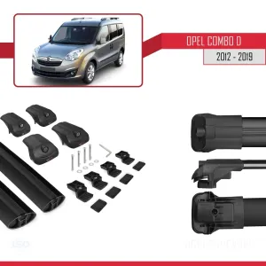 Opel Combo (D) 2012-2018 Arası ile uyumlu ACE-1 Ara Atkı Tavan Barı SİYAH thumb 5