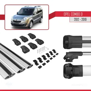 Opel Combo (D) 2012-2018 Arası ile uyumlu ACE-1 Ara Atkı Tavan Barı GRİ 3 ADET BAR thumb 5