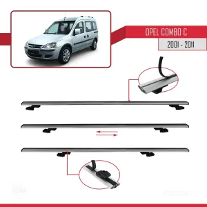 Opel Combo (C) 2001-2011 Arası ile uyumlu Basic Model Ara Atkı Tavan Barı GRİ 3 ADET thumb 5