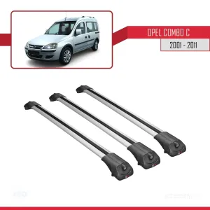 Opel Combo (C) 2001-2011 Arası ile uyumlu ACE-1 Ara Atkı Tavan Barı GRİ 3 ADET BAR thumb 3