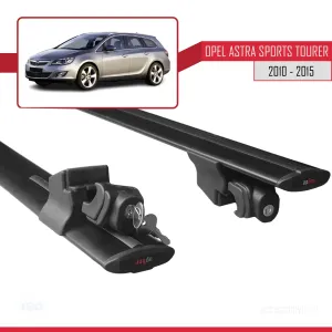 Opel Astra J SW / Estate 2010-2015 Arası ile uyumlu HOOK Model Anahtar Kilitli Ara Atkı Tavan Barı SİYAH thumb 5
