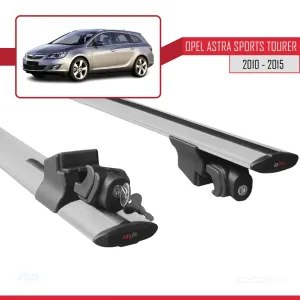 Opel Astra J SW / Estate 2010-2015 Arası ile uyumlu HOOK Model Anahtar Kilitli Ara Atkı Tavan Barı GRİ thumb 5
