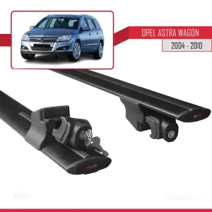 Opel Astra H SW / Estate 2004-2010 Arası ile uyumlu HOOK Model Anahtar Kilitli Ara Atkı Tavan Barı SİYAH thumb 5