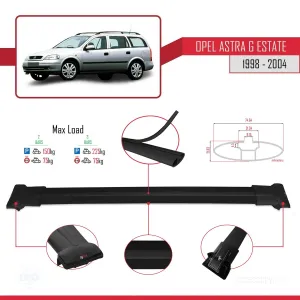 Opel Astra (G) SW 1998-2004 Arası ile uyumlu FLY Model Ara Atkı Tavan Barı SİYAH thumb 4