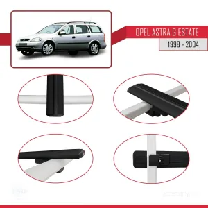 Opel Astra (G) SW 1998-2004 Arası ile uyumlu Basic Model Ara Atkı Tavan Barı SİYAH 3 ADET thumb 4