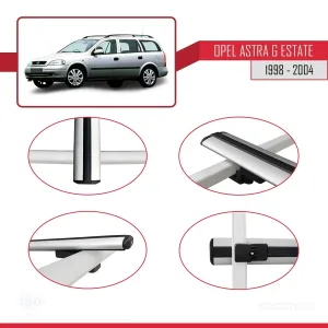 Opel Astra (G) SW 1998-2004 Arası ile uyumlu Basic Model Ara Atkı Tavan Barı GRİ 3 ADET thumb 4