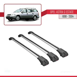 Opel Astra (G) SW 1998-2004 Arası ile uyumlu ACE-1 Ara Atkı Tavan Barı GRİ 3 ADET BAR thumb 3