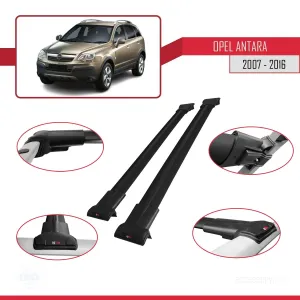 Opel Antara 2007-2016 Arası ile uyumlu FLY Model Ara Atkı Tavan Barı SİYAH thumb 5
