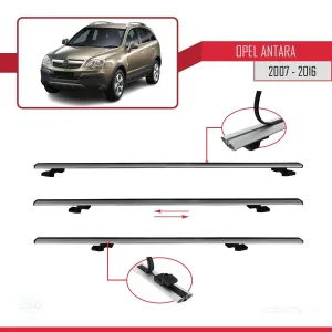 Opel Antara 2007-2016 Arası ile uyumlu Basic Model Ara Atkı Tavan Barı GRİ 3 ADET thumb 5