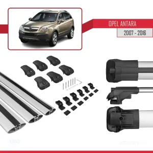 Opel Antara 2007-2016 Arası ile uyumlu ACE-1 Ara Atkı Tavan Barı GRİ 3 ADET BAR thumb 5
