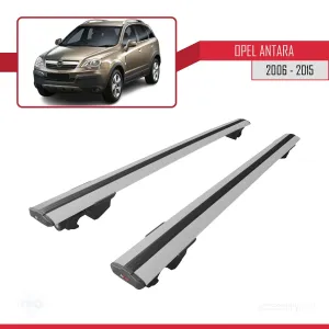 Opel Antara 2006-2016 Arası ile uyumlu HOOK Model Anahtar Kilitli Ara Atkı Tavan Barı GRİ thumb 4
