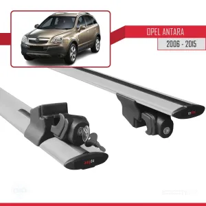 Opel Antara 2006-2016 Arası ile uyumlu HOOK Model Anahtar Kilitli Ara Atkı Tavan Barı GRİ thumb 5