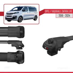 Opel / Vauxhall Zafira Life 2019 ve Sonrası ile uyumlu ACE-1 Ara Atkı Tavan Barı SİYAH 4 ADET BAR thumb 5