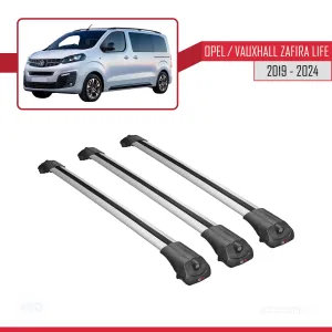 Opel / Vauxhall Zafira Life 2019 ve Sonrası ile uyumlu ACE-1 Ara Atkı Tavan Barı GRİ 3 ADET BAR thumb 3