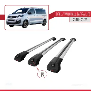 Opel / Vauxhall Zafira Life 2019 ve Sonrası ile uyumlu ACE-1 Ara Atkı Tavan Barı GRİ 3 ADET BAR thumb 4