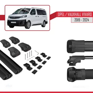 Opel / Vauxhall Vivaro 2019 ve Sonrası ile uyumlu ACE-1 Ara Atkı Tavan Barı SİYAH thumb 5