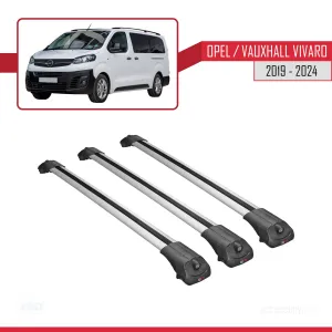 Opel / Vauxhall Vivaro 2019 ve Sonrası ile uyumlu ACE-1 Ara Atkı Tavan Barı GRİ 3 ADET BAR thumb 3