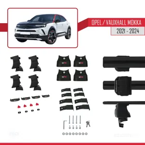 Opel / Vauxhall Mokka 2021 ve Sonrası ile uyumlu ACE-4 Ara Atkı Tavan Barı SİYAH thumb 5