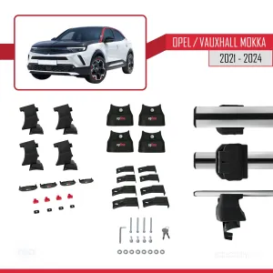 Opel / Vauxhall Mokka 2021 ve Sonrası ile uyumlu ACE-4 Ara Atkı Tavan Barı GRİ thumb 4