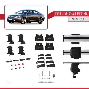 Opel / Vauxhall Insignia 2009-2017 Arası ile uyumlu ACE-4 Ara Atkı Tavan Barı GRİ thumb 4