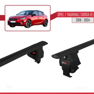 Opel / Vauxhall Corsa (F) 2019 ve Sonrası ile uyumlu ACE-4 Ara Atkı Tavan Barı SİYAH thumb 4