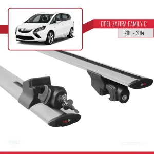 Opel - Vauxhall Zafira Family C 2011-2014 Arası ile uyumlu HOOK Model Anahtar Kilitli Ara Atkı Tavan Barı GRİ thumb 5