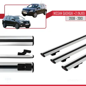 Nisssan Qashqai +2 (NJ10) 2008-2013 Arası ile uyumlu Basic Model Ara Atkı Tavan Barı GRİ 3 ADET thumb 3