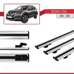 Nissan X-Trail 2014-2021 Arası ile uyumlu Basic Model Ara Atkı Tavan Barı GRİ 3 ADET thumb 3