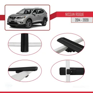 Nissan Rogue 2014-2020 Arası ile uyumlu Basic Model Ara Atkı Tavan Barı SİYAH 3 ADET thumb 4