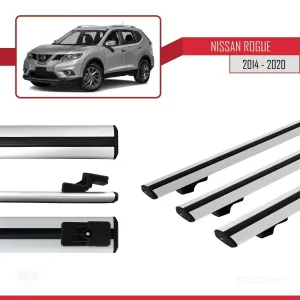 Nissan Rogue 2014-2020 Arası ile uyumlu Basic Model Ara Atkı Tavan Barı GRİ 3 ADET thumb 3