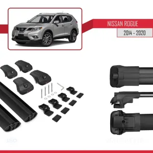Nissan Rogue 2014-2020 Arası ile uyumlu ACE-1 Ara Atkı Tavan Barı SİYAH thumb 5