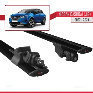 Nissan Qashqai 2022 ve Sonrası ile uyumlu HOOK Model Anahtar Kilitli Ara Atkı Tavan Barı SİYAH thumb 5