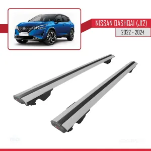 Nissan Qashqai 2022 ve Sonrası ile uyumlu HOOK Model Anahtar Kilitli Ara Atkı Tavan Barı GRİ thumb 4