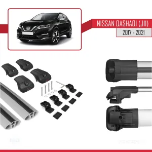 Nissan Qashqai 2017-2021 Arası ile uyumlu ACE-1 Ara Atkı Tavan Barı GRİ thumb 5