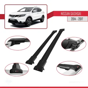 Nissan Qashqai 2014-2017 Arası ile uyumlu FLY Model Ara Atkı Tavan Barı SİYAH thumb 5