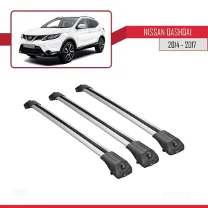 Nissan Qashqai 2014-2017 Arası ile uyumlu ACE-1 Ara Atkı Tavan Barı GRİ 3 ADET BAR thumb 3