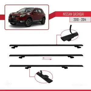 Nissan Qashqai 2010-2014 Arası ile uyumlu Basic Model Ara Atkı Tavan Barı SİYAH 3 ADET thumb 5