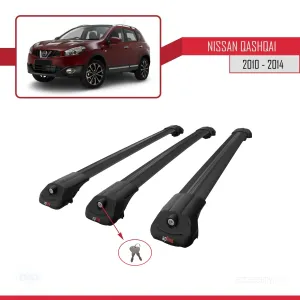 Nissan Qashqai 2010-2014 Arası ile uyumlu ACE-1 Ara Atkı Tavan Barı SİYAH 3 ADET BAR thumb 4