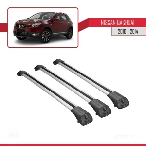 Nissan Qashqai 2010-2014 Arası ile uyumlu ACE-1 Ara Atkı Tavan Barı GRİ 3 ADET BAR thumb 3