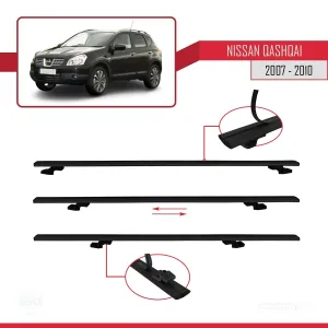 Nissan Qashqai 2007-2010 Arası ile uyumlu Basic Model Ara Atkı Tavan Barı SİYAH 3 ADET thumb 5