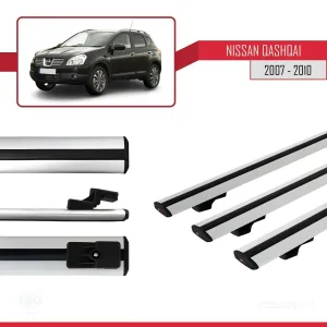 Nissan Qashqai 2007-2010 Arası ile uyumlu Basic Model Ara Atkı Tavan Barı GRİ 3 ADET thumb 3