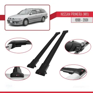 Nissan Primera (W11) 1998-2001 Arası ile Uyumlu FLY Model Ara Atkı Tavan Barı SİYAH thumb 5