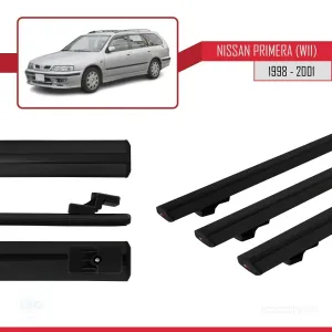 Nissan Primera (W11) 1998-2001 Arası ile uyumlu Basic Model Ara Atkı Tavan Barı SİYAH 3 ADET thumb 3