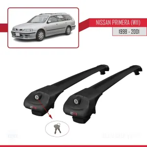 Nissan Primera (W11) 1998-2001 Arası ile uyumlu ACE-1 Ara Atkı Tavan Barı SİYAH thumb 4