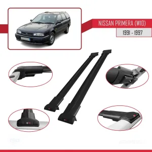 Nissan Primera (W10) 1991-1997 Arası ile Uyumlu FLY Model Ara Atkı Tavan Barı SİYAH thumb 5