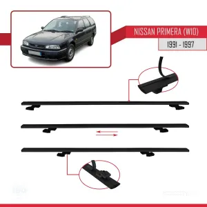 Nissan Primera (W10) 1991-1997 Arası ile uyumlu Basic Model Ara Atkı Tavan Barı SİYAH 3 ADET thumb 5