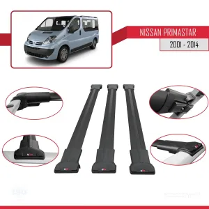 Nissan Primastar 2001-2014 Arası ile uyumlu FLY Model Ara Atkı Tavan Barı SİYAH 3 ADET BAR thumb 5