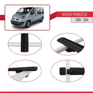 Nissan Primastar 2001-2014 Arası ile uyumlu Basic Model Ara Atkı Tavan Barı SİYAH 3 ADET thumb 4